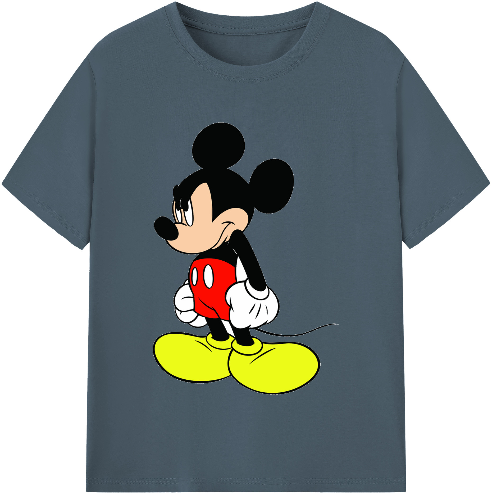 （画像用） ミッキーマウス Mickey Mouse 綿100％半袖Tシャツ（フロントプリント）